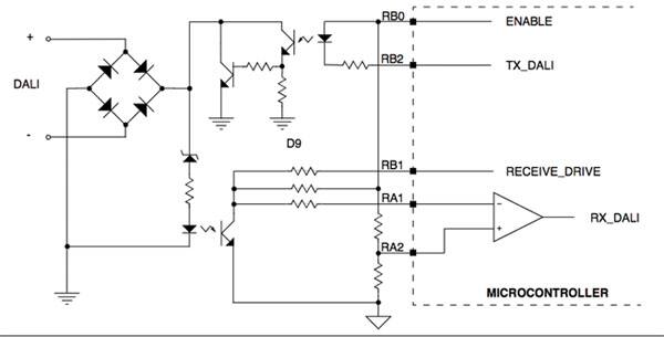 Interfacing a microcontroller to a DALI network